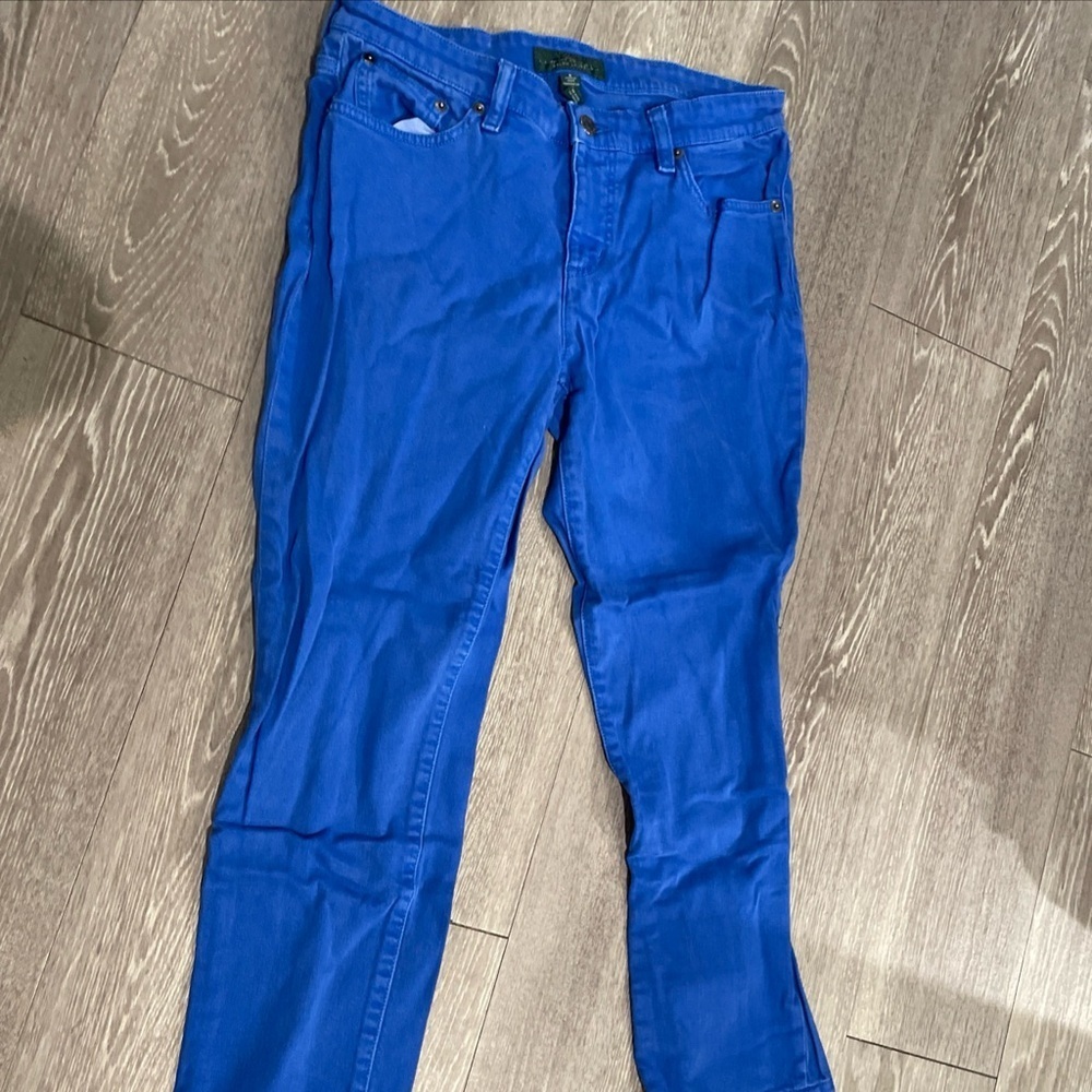 Lauren Ralph Lauren Straight Leg Jeans in Bright Blue